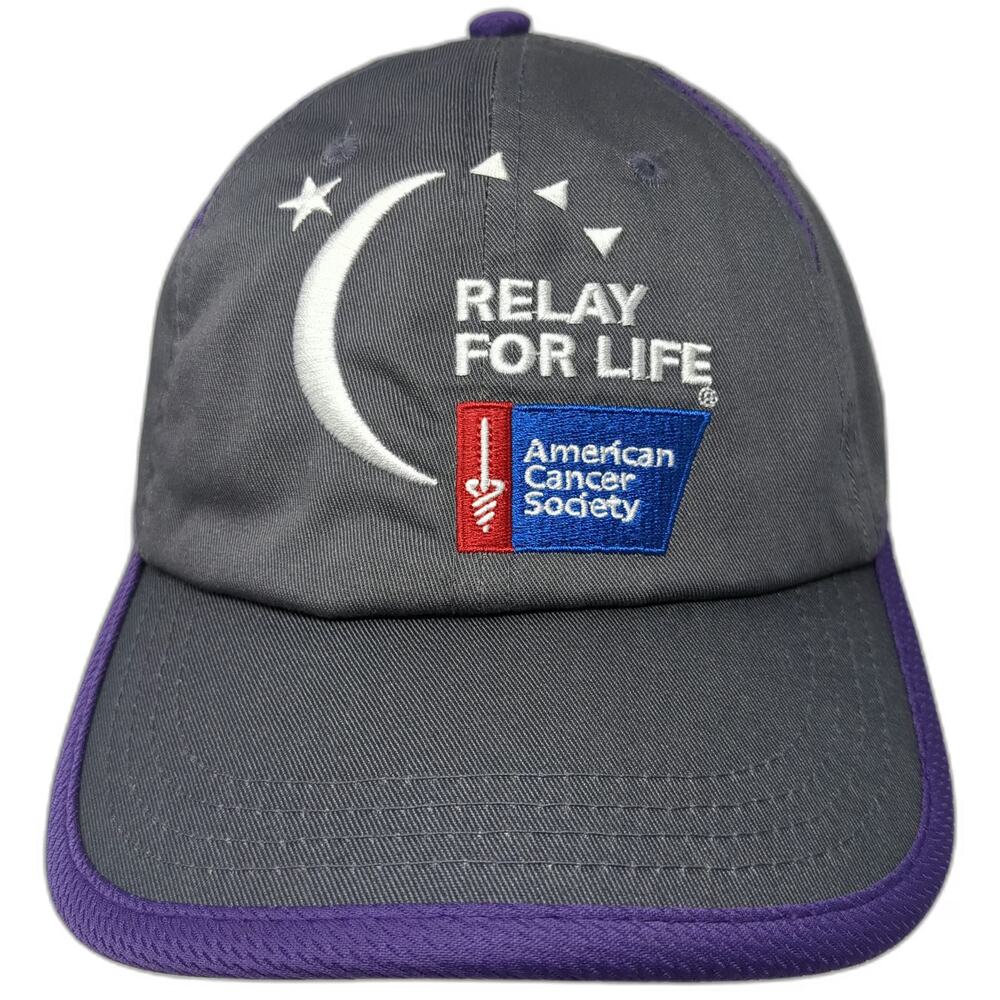 HTT Relay For Life American Cancer Society Gray Purple One Size Baseball Cap Hat